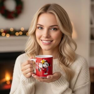 Disney Mickey Mouse Festive Cheer Christmas Coffee Tea Mug Cup 2021